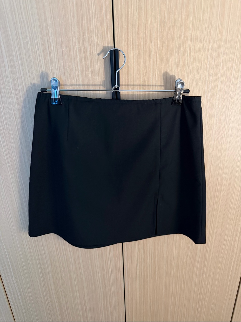 Sunday Best Black Mini Skirt with Subtle Front Slit